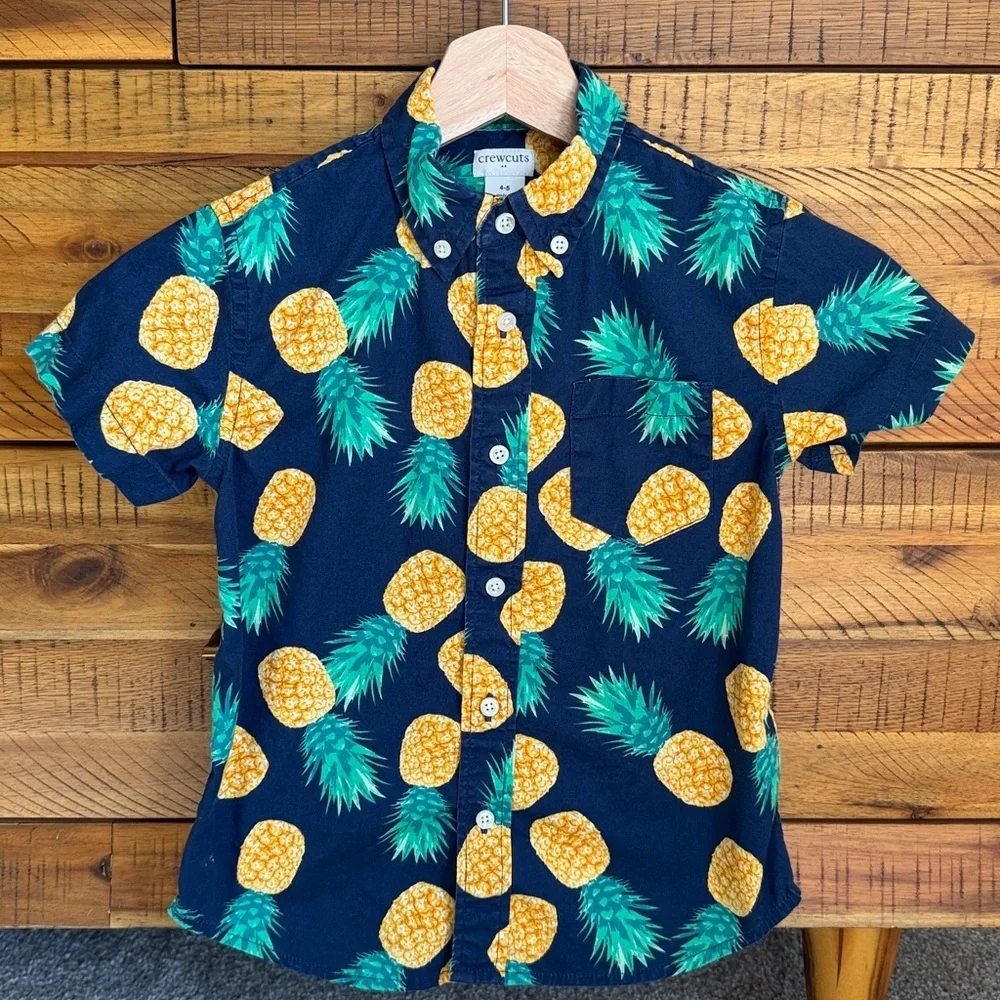 Crewcuts Navy Pineapple 🍍 Print Shirt